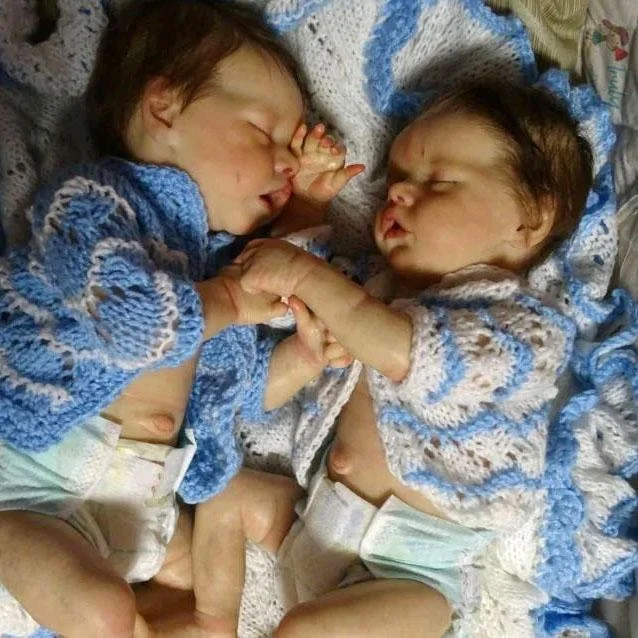 12'' Reborn Silicone Twins Sister Preemie Sleeping Miniature Reborn Baby Doll Girl Alexis and Aliyah That Look Real -Creativegiftss® - [product_tag] RSAJ-Creativegiftss®