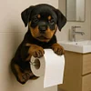Wall Mount Toilet Paper Roll Holder Dog Shape Paper Stand for Kitchen Bathroom