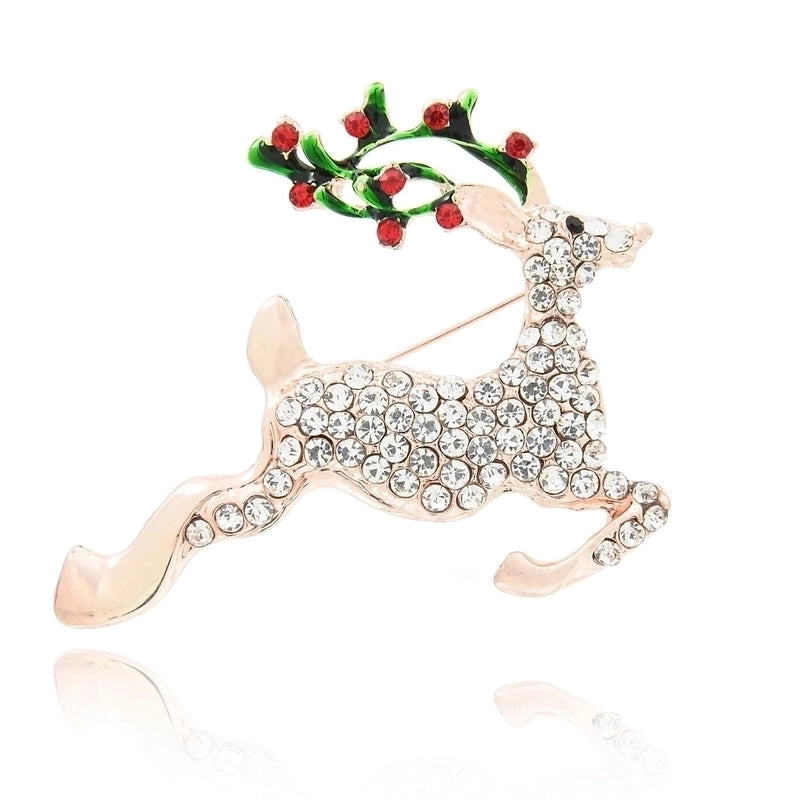 Cute Pin Christmas Tree Snowman Alloy Rhinestone Enamel Women’S Brooches
