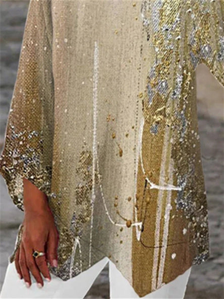 Women Half Sleeve V-neck Solid Color Dress