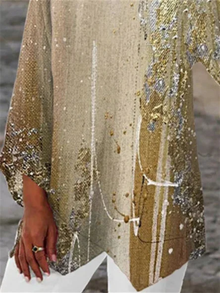 Women Half Sleeve V-neck Solid Color Dress