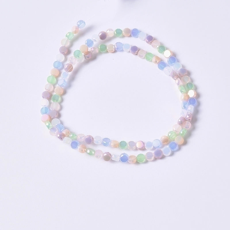 1 Strand/Package 4×2.5mm Hole Under 1mm Glass Electroplate Glass Beads Colorful Simple Beads