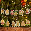 12pcs Christmas Gingerbread Man Diamond Painting Double Sided Keychains