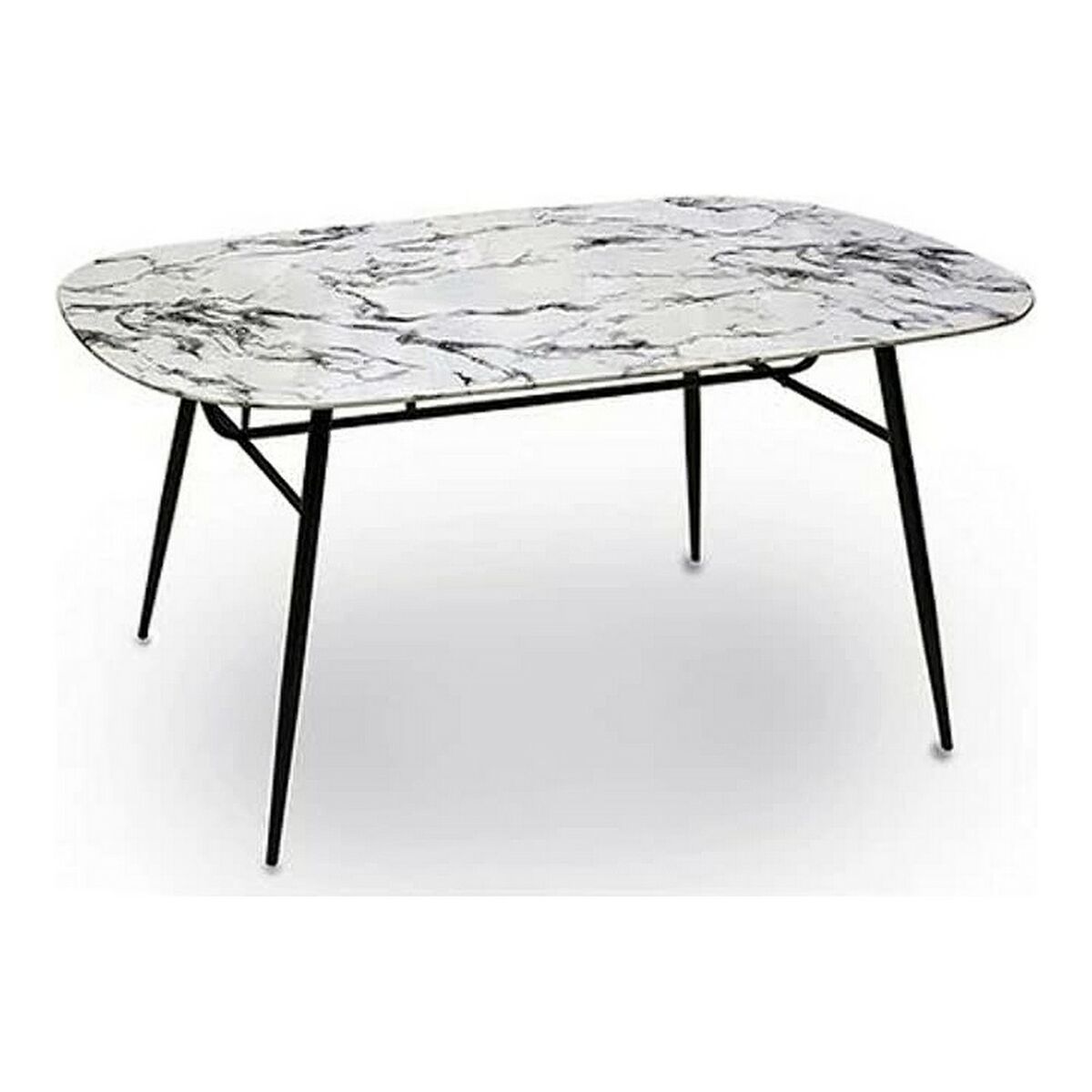 Side table Gift Decor White Black 90 x 76,5 x 160 cm Tempered Glass