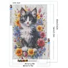 (40*60cm)Flower Cat - Full Round Drill Diamond Painting