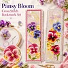 （No Printed Canvas）Counted Cross Stitch Flowers Bookmarks 14CT 2-Strand DIY Embroidery Set (F) tapestrymarket