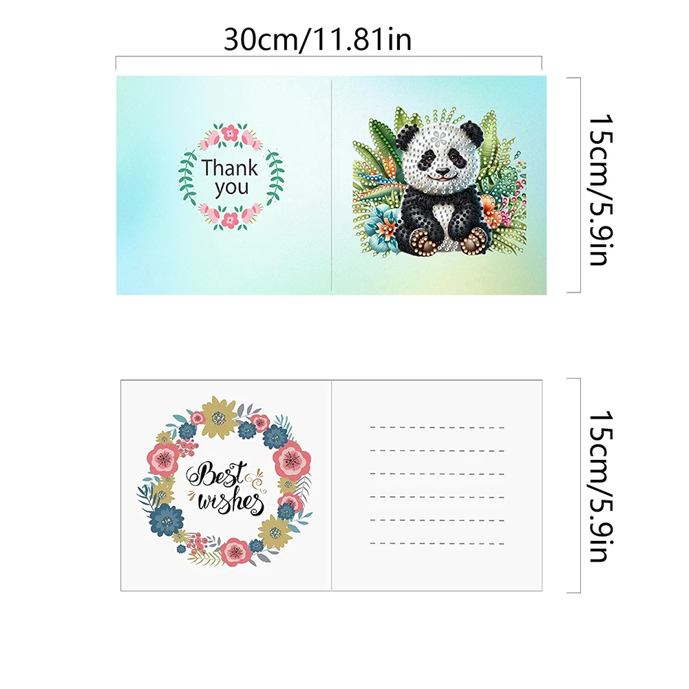 6Pcs DIY Garden Animal Special Shape Diamond Handmade Card for Friends Gift【With White Envelope】