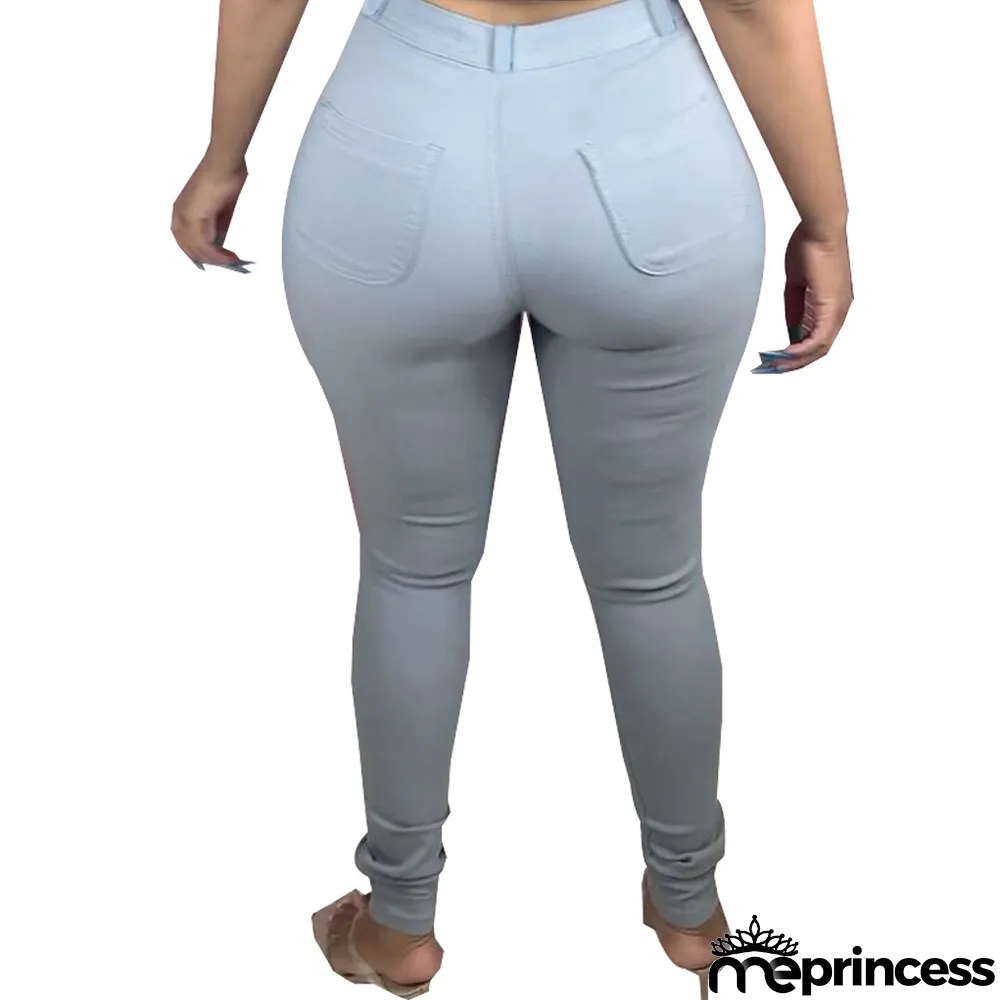 Sexy Stylish Washed Slim Stretch Denim Tight Pants Jeans