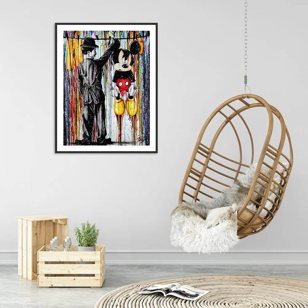 Full Round Diamond Painting 30*40cm - Chaplin And Mickey