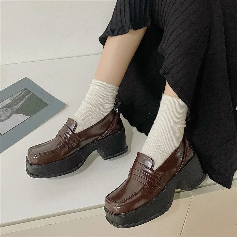 women shoes Cute Lolita Girl Women Maid Boots Shoes Round Toe Leather Shoes Japanese JK High School Uniform Kawaii Anime Cosplay