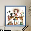 Sewing Machine Girl-11CT Stamped Cross Stitch 40*40cm/15.75*15.75in