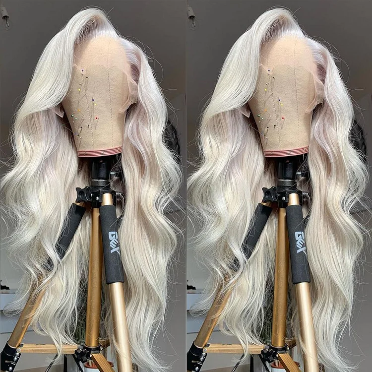 Platinum Blonde Lace Front Human Hair Wigs Brazilian Remy Copper Red Loose Wave Wig Pre Plucked Transparent Lace Wigs