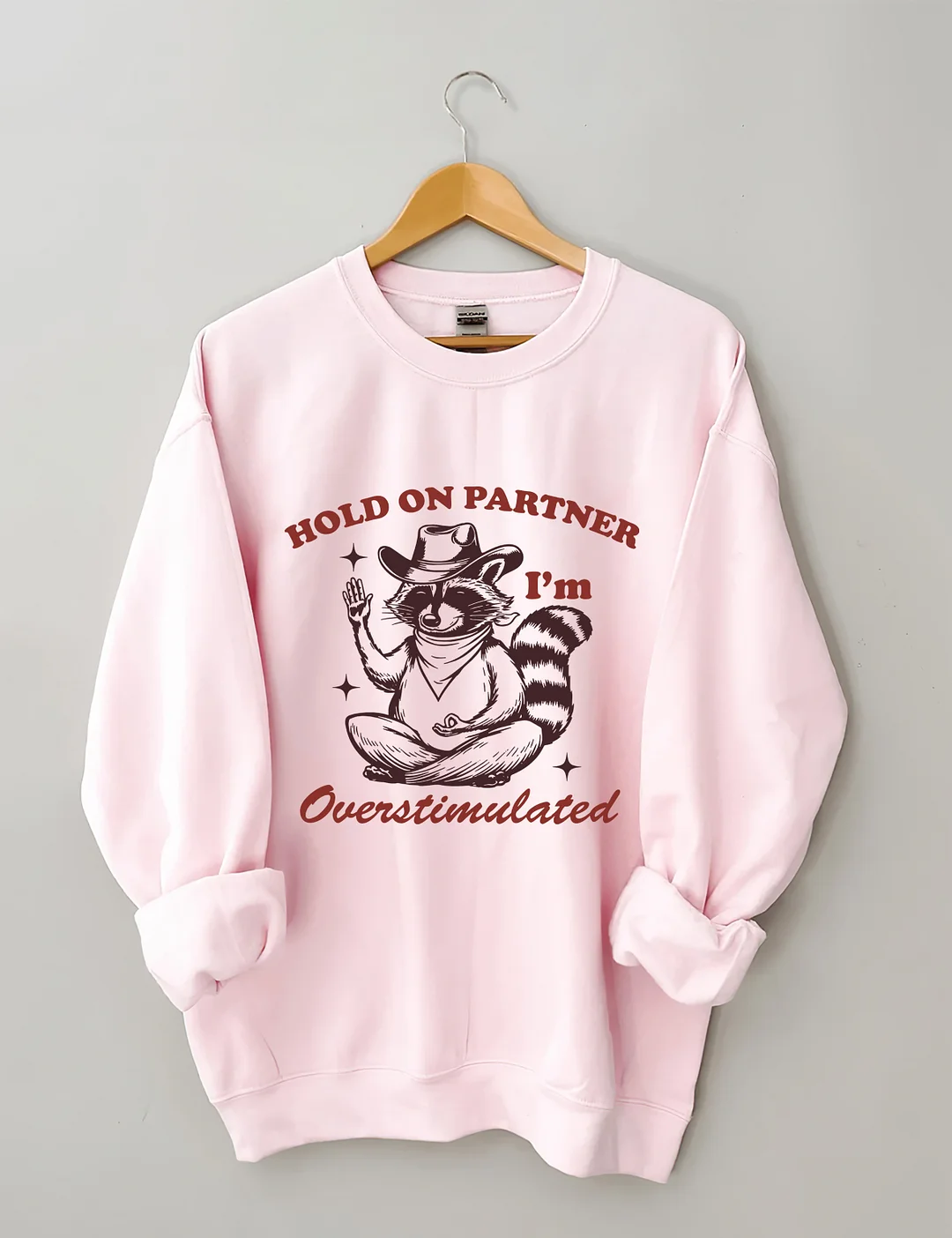Hold On Partner I'm Overstimulated Sweatshirt