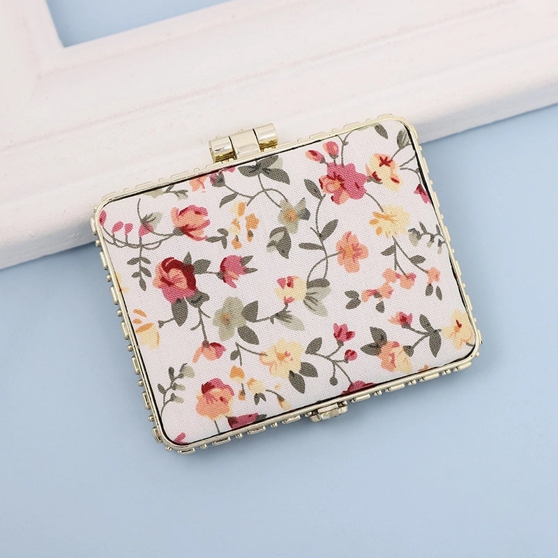 Fashion Artistic Retro Cloth Printing Double-sided Portable Mini Makeup Mirror