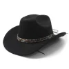  Classic Western Cowboy Hat with Eye-catching Band for All Seasons by Inlyline
