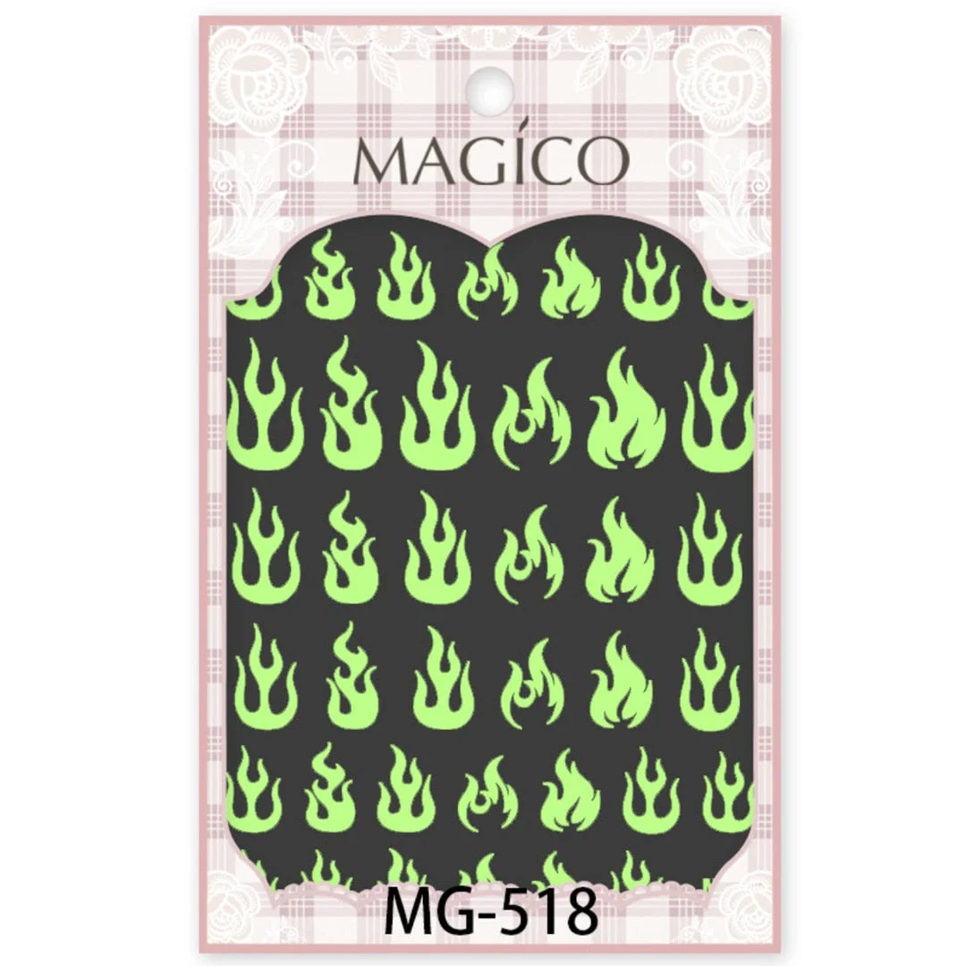 Beautizon Luminous Effect Nail Sticker 3D Engraved Glow in the Dark Nail Art Decorations Nail Decals Design