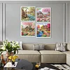 (US Local)4Pack Houses-Full Round Diamond Painting(40x40cm)