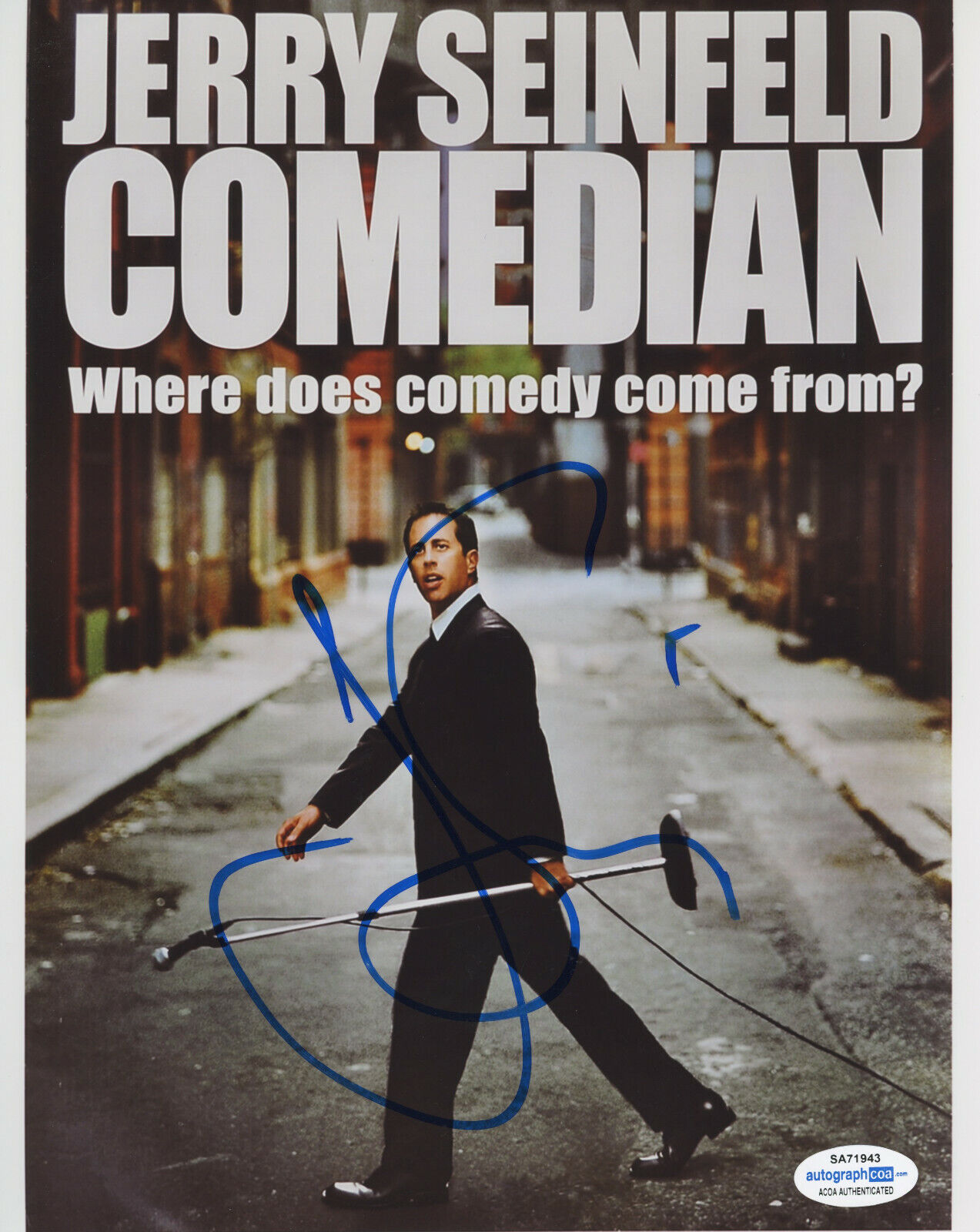 LEGENDARY COMEDIAN JERRY SEINFELD SIGNED 8x10 Photo Poster painting #3 ACOA AUTOGRAPH COA