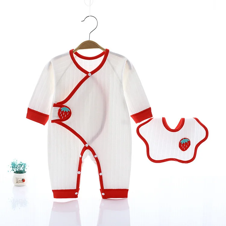 New Born Baby Onepiece Organic Cotton Stawberry Fruit Sleepsuit