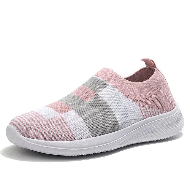 Women's Sneakers Knitted Flat Shoes For Women Casual Vulcanized Footwear Plus Size 2021 Trainers Buty Damskie Zapatos De Mujer