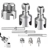 Water Pipe Wrench Thread for 1/2 & 3/4 & 1 Inch PVC/Plastic Pipes Drill Driven Plumbing Repair Kit Pipe Thread Cutting Tool Compatible for Electric Drill