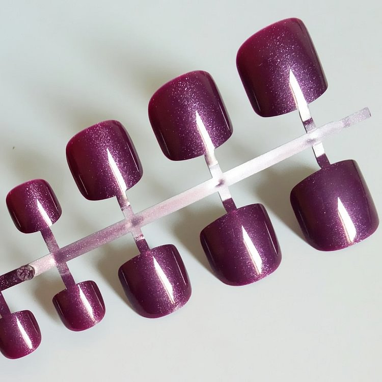 Wholesale 240 pcs Prue Candy Acrylic Fake Toenail Deed Red Flase Toe Nails Tip DIY Foot Nail Art Salon Products