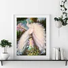>SALE<5D Diamond Painting White Peacock Full Square Drill Wall Rhinestone DIY Art