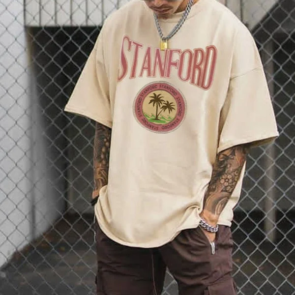 Mens Casual Printed University T-shirt 831c