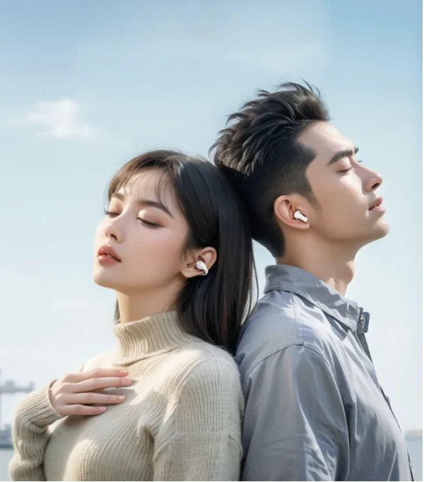 Rotating Dual Earphones Small Wireless Earphones With Long Battery Life