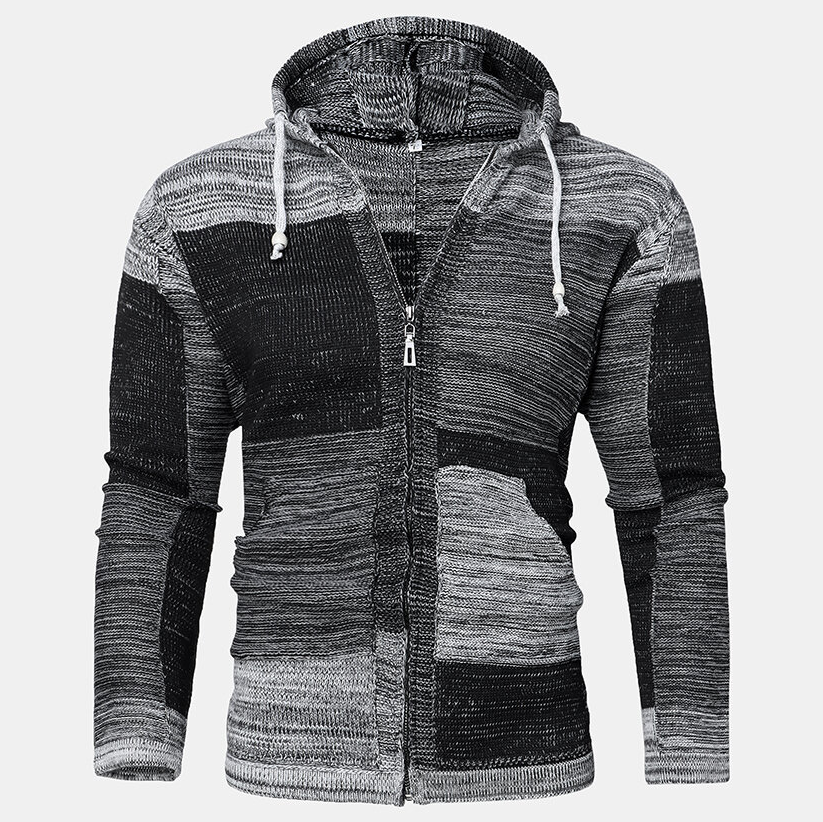 Fashion Stitching Long-Sleeved Knitted Cardigan-Compassnice®