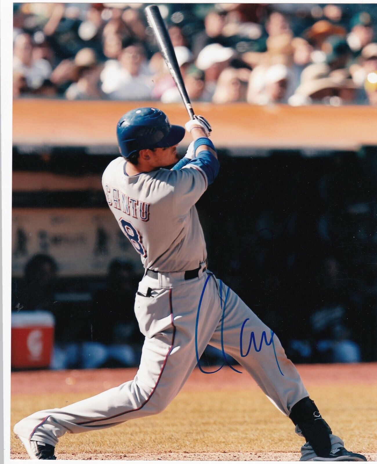 JORGE CANTU TEXAS RANGERS ACTION SIGNED 8x10