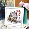 5D DIY Partial Special Shaped Drill Diamond Painting Xmas Candy House Kit With Frame Kit 18x18cm