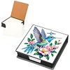 Boîte de notes d’art 5D en polycarbonate avec 160 feuilles de papier porte-bloc-notes (oiseau)