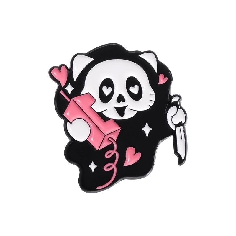 Cartoon Style Cowboy Style Animal Cartoon Character Skull Alloy Stamping Stoving Varnish Plating Women’s Brooches