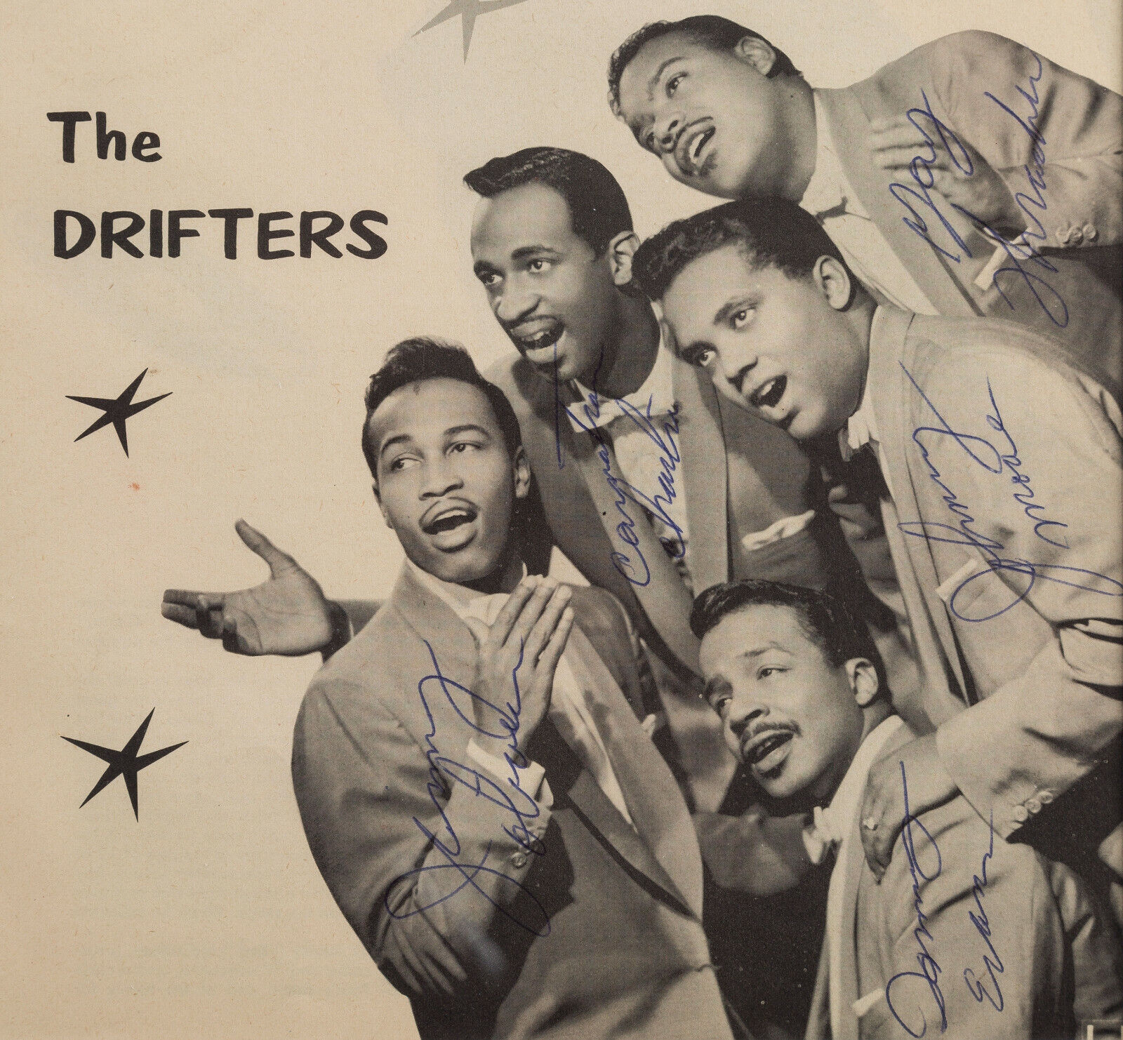 THE DRIFTERS Signed Photo Poster paintinggraph - Pop Stars / Soul Singers - preprint