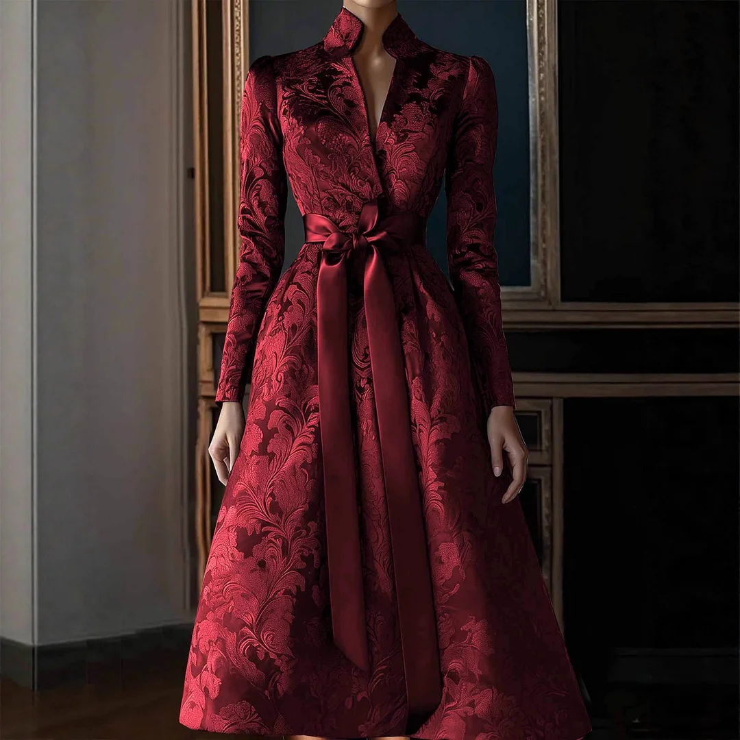 Athvotar Athvotar Elegant Spring And Autumn Long-Sleeved Vertevery Party Dress Explosion