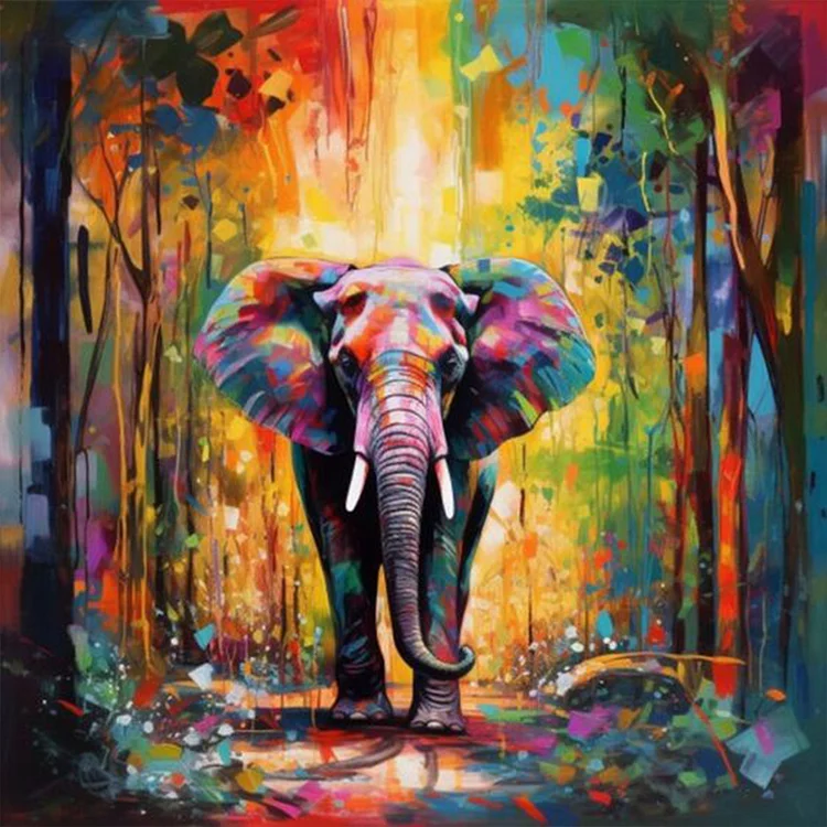 Elephant 30*30CM (Canvas) Full Round Drill Diamond Painting gbfke