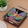 Wooden DIY Phoenix Diamond Painting Kit Note Box with 160 Papers for Office