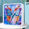 Flower Butterfly Special Shape 5D Diamond Painting Clock Art Craft With Frame Kit