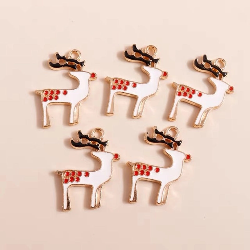 10 PCS/Package 13 * 20mm 15 * 22mm 17*24mm Alloy Rhinestones Bell Snowman Elk Pendant Jewelry Accessories