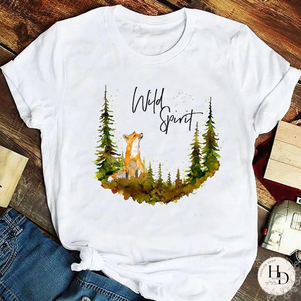 Tee Fashion Women Ladies Tshirt Top Lady Print Female Clothes Animal Trend Spring Summer