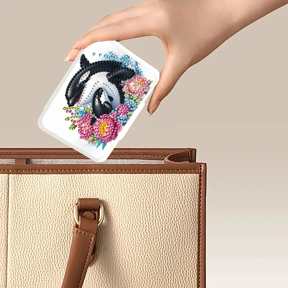 Shark Rhinestones Pill Storage Box Diamond Painting Pill Case for Art Craft