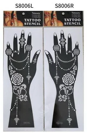 1pair 2pcs hand sleeve temporary tattoo stencil henna lace mandala tattoo template spray paint templates sheets lotus flowers