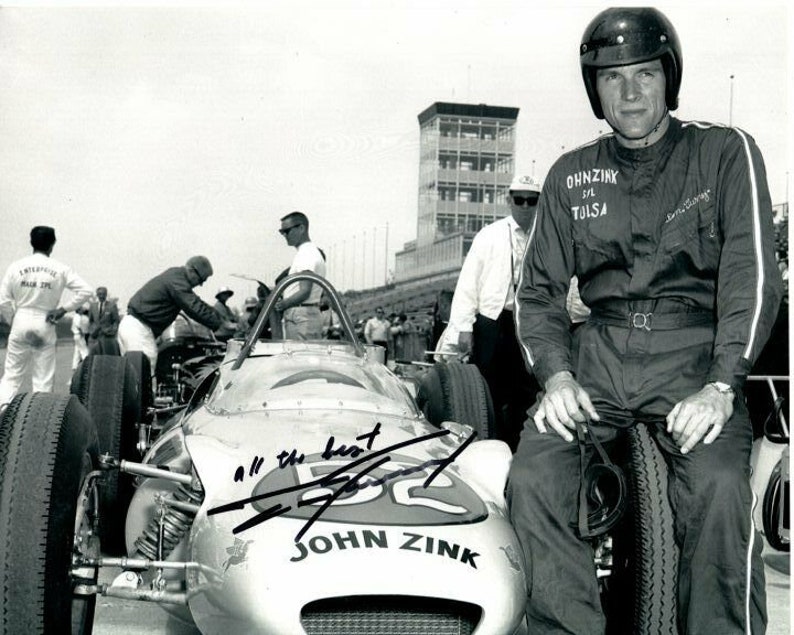 Dan gurney signed autographed indy car race driver Photo Poster painting