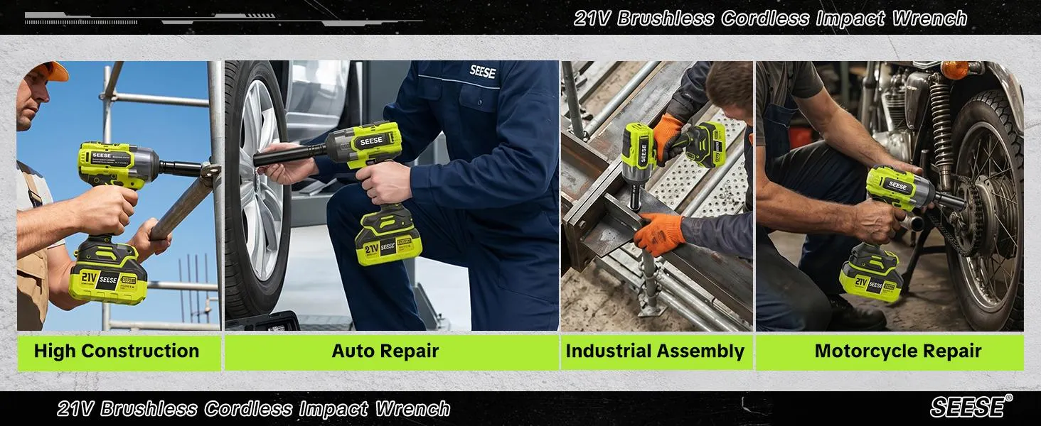 【DealsForYouDays】SEESE 3 in 1 Cordless Impact Wrench 590 FT-LBS(800N.m) 3200IPM 1/2 Impact Gun High Torque Electric Impact Driver Cordless Impact Wrench with 21V 2 x4.0Ah Battery ,LED Light,9 Sockets,8 Drills,6 Screws & Case for HomeCar Tire Lug Nut fathe