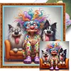 Two Dogs And Granny-11CT Stamped Cross Stitch 40*40cm