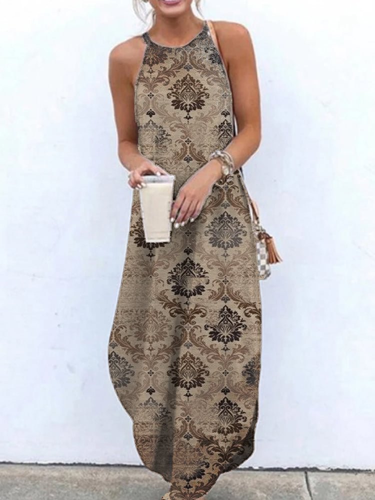 Tribal Vintage Print Sleeveless Dresses