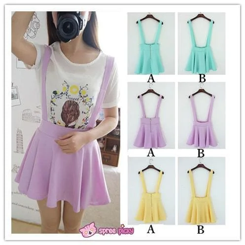 [ 6 Colors] 3 Styles Candy Suspender Skirt SP151886