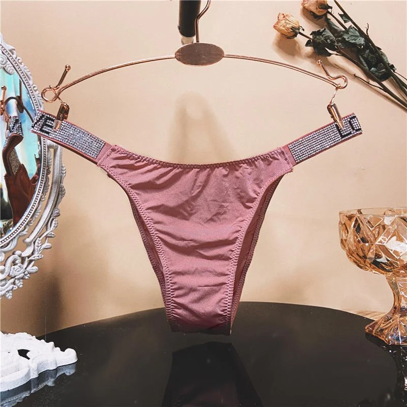 Women's Panties Sexy G-string Thong Bling Bling Crystal Waist Underwear Sexy Panties Female Underpants Pantys Intimates Lingerie