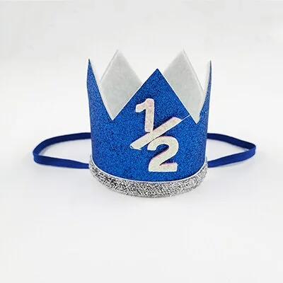 Boy Blue Silver First Birthday Hat Girl Gold Pink Priness Crown Number 1st 2 3 Year Old Party Hat Glitter Birthday DIY decor